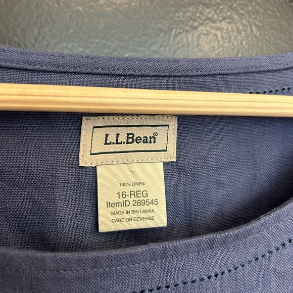 LL Bean NWOT size 16 linen classic dress - Picture 6 of 13